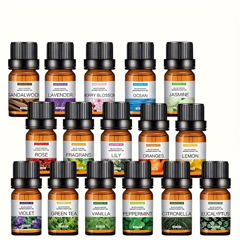 Essential Oils, 10ml Each, Assorted Scents For Home Fragrance, Includes Lavender, Peppermint, Lemon & More, Perfect For Diffusers, Candle Making