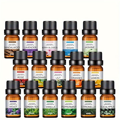 Essential Oils, 10ml Each, Assorted Scents For Home Fragrance, Includes Lavender, Peppermint, Lemon & More, Perfect For Diffusers, Candle Making