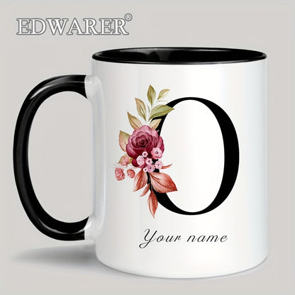 1pc A-Z Letter Custom Personalized Coffee Mug, Water Cup, Photo Text Ceramic Mug 11oz, Graduation Appreciation Thank You Holiday Birthday Gifts, Valentine's Day, Christmas, Birthday, Anniversary Mug Gift, Drinkware For Restau