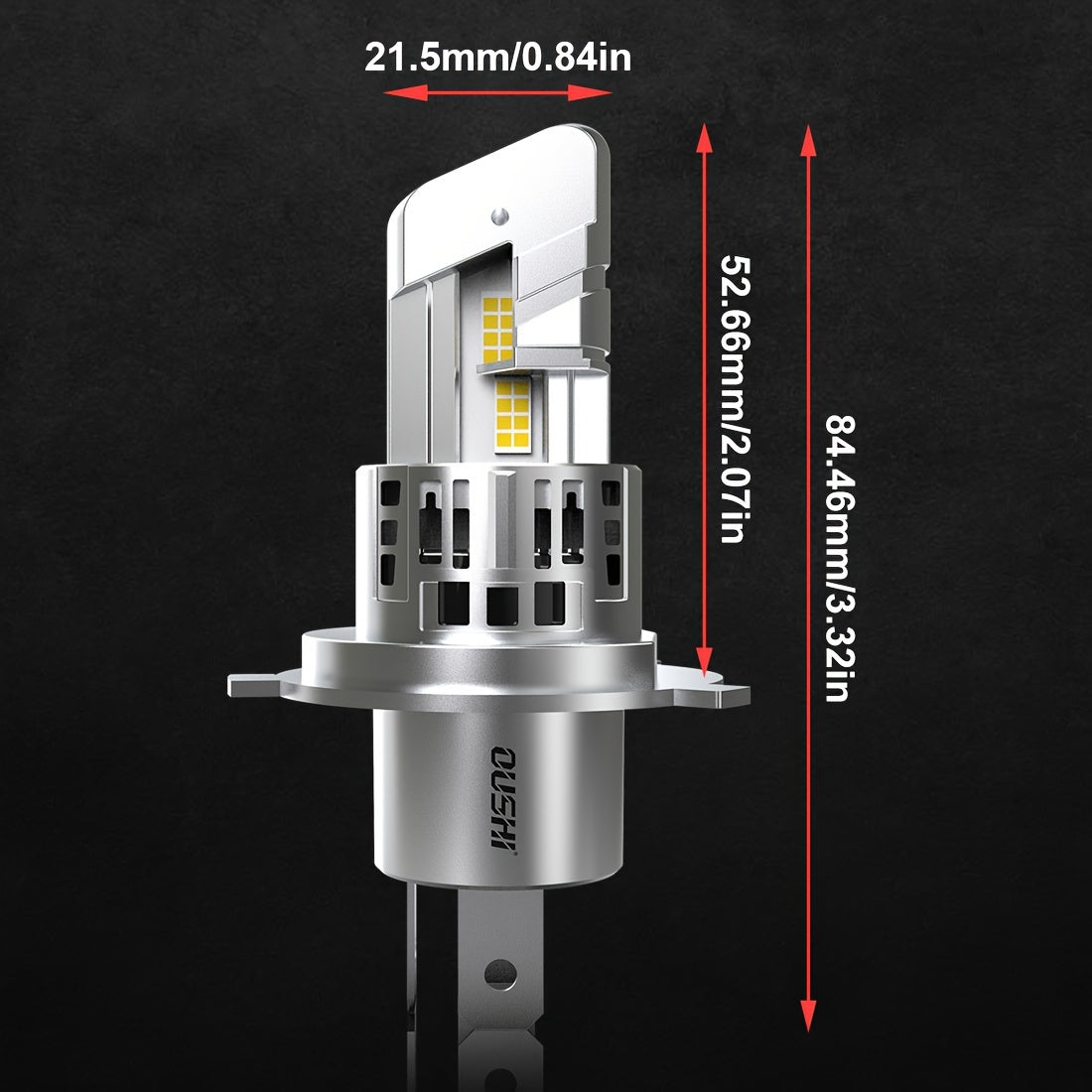 2pcs H4 9003 HB2 LED Headlight Bulbs - 20000LM Super Bright, 12V, High & Low Beam with Fan, White, Fit for Cars, Trucks, SUVs, Motorcycles, Vehicle Lighting Upgrade, Sleek Bulb Design, Durable Construction, Without Battery