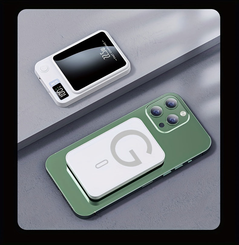 1pc KOILAGER 10000mAh Portable Power Bank with Ultrathin Magnetic Wireless Charging, 22.5W Super Fast Charge, PD20W Bi-directional Fast Charging, 15W Wireless Power, LED Display, Dual Power USB/Type-C for iPhone 16/15pro/14ma