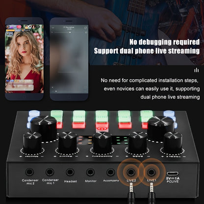 Podcast equipment package, V8s audio interface, two microphones, desktop version, wired microphone, with integrated live sound card and BM800 condenser microphone, podcast microphone, very suitable for recording, broadcasting