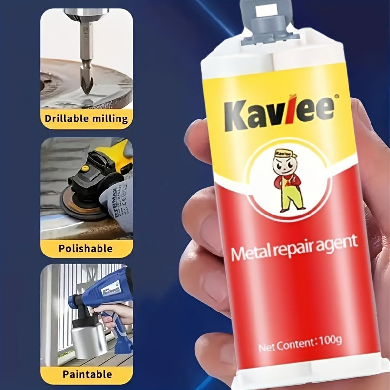 KAVLEE 100g Magic Repair Glue - AB Metal Strength, Heat Resistant, Cold Weld Adhesive for Durable Iron Bonding, Quick & Easy Application, All-Purpose Repair Gel, Allpurpose Adhesive|Userfriendly Packaging|Cold Weld Technology