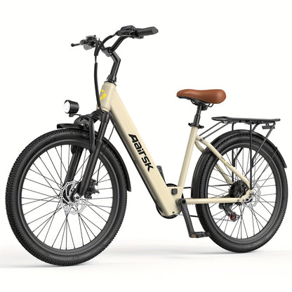 Aairsk 60.96cm Electric Bicycle for Adults, 7-Speed Ebike with 36V 13AH Replaceable Built-in Battery & 250W Motor, Full Suspension Electric Mountain Bike, 25 Km/h And 80km Range E-bike for Urban Commuters