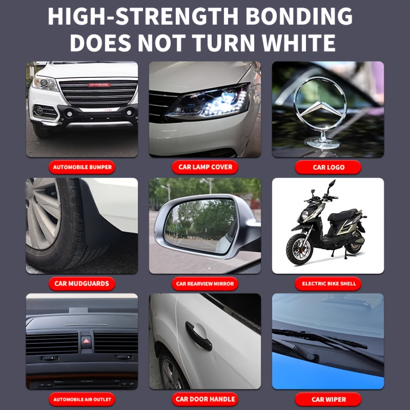 Heavy-Duty Automotive Bumper Plastic Glue - Structural Repair Adhesive for Cracks, Chips, Impact Damage - No-Weld Bonding for Bumpers, Mirror Base, Exterior Plastic Repairs - Automotive Body Repair Technician Approved, Quickf