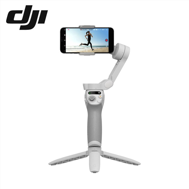 DJI Osmo Mobile SE OM Handheld Gimbal Stabilizer, a portable, foldable, intelligent follow - shooting and anti - shake mobile phone selfie gadget that is compatible with various devices