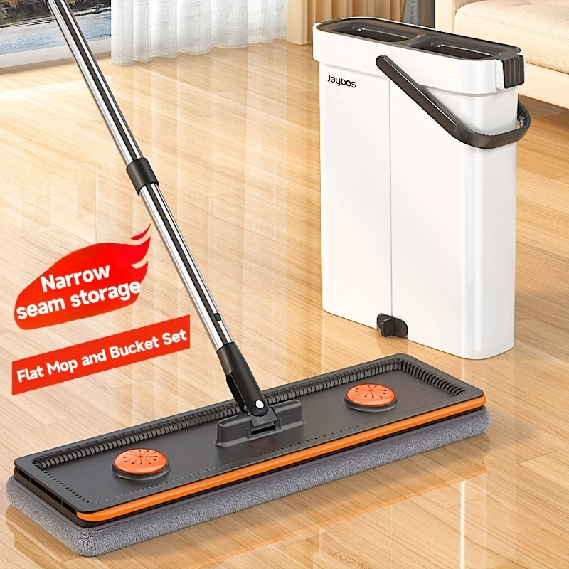 [Narrow Gap Magic] Hand-free Flat Mop And Bucket, Home Floor Cleaning, Recommended for Bedrooms, Living Rooms, Bathrooms, Kitchens, Patios, for Vinyl Wood And Tile Floors, Floor Cleaning, Cleaning Supplies, Cleaning Tools, Ho