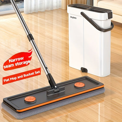 [Narrow Gap Magic] Hand-free Flat Mop And Bucket, Home Floor Cleaning, Recommended for Bedrooms, Living Rooms, Bathrooms, Kitchens, Patios, for Vinyl Wood And Tile Floors, Floor Cleaning, Cleaning Supplies, Cleaning Tools, Ho