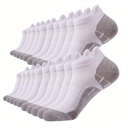 20 Pairs of Men's Socks, 10/20 Pairs Low-Cut Comfort Cushion Casual Socks