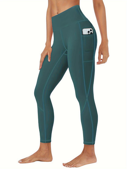 230g Women's Leggings Set of 3 High Waist Breathable with Pockets Compression Tights Multi-Color Suitable for All Seasons Daily Sports Fitness Yoga Shapewear