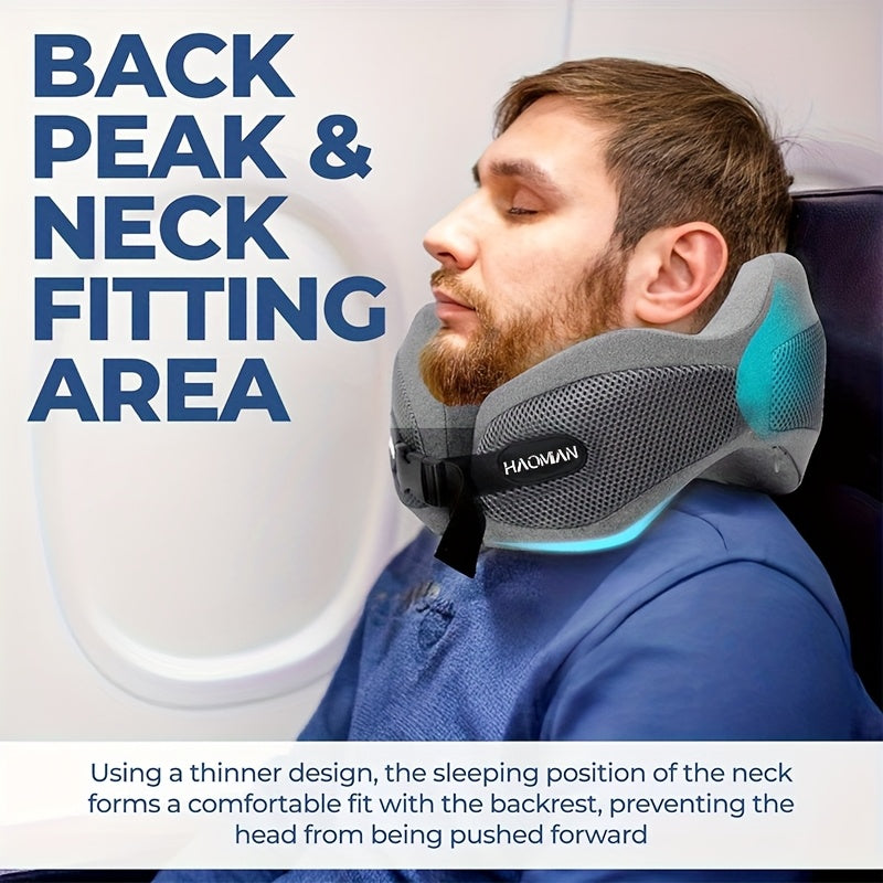 1pc Travel U-Shaped Neck Pillow | 360° Head and Neck Support Design, Compact Ergonomic Washable Cover, Fits Airplane / Car / Train / Camping / Sleeping Scenarios, Portable Support Cushion