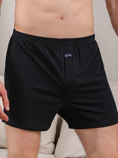 2pcs Men's Cotton Underwear, Fashion Shorts, Men's Boxer Briefs, Sleep Pants, Open Front Button Shorts
