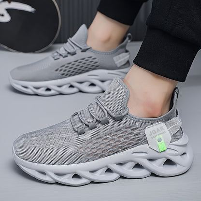 Men's Big & Tall Sneakers - Lightweight Breathable Running Shoes, Slip-Resistant MD Outsole, Lace-Up Closure Sneakers for Gym, Hiking, Casual - All-Season Gym Shoes (Grey/), Hiking Footwear, Modern Dad Shoes, Flexible Footwea