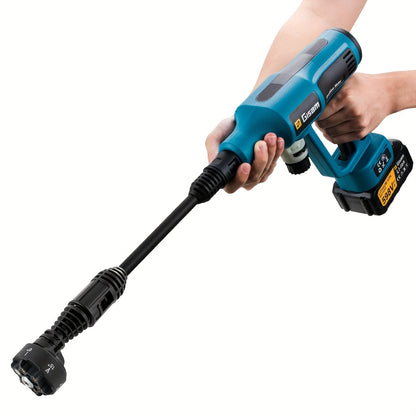 Gisam Cordless High-Pressure Car Washer Gun with Digital Touch Screen & 2 x 4000mAh - 6-in-1 Nozzles, 4-Speed Brushless Motor, Heavy-Duty Water Spray System for, Trucks, Motorcycles, Garden,, Driveway Cleaning (Portable)