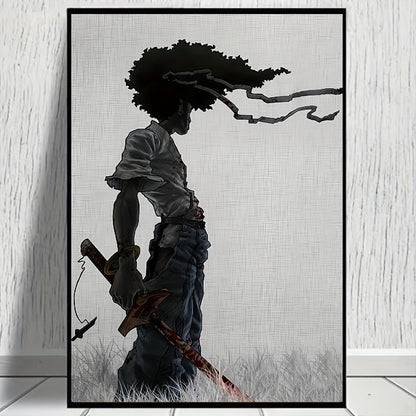 1pc African Samurai Anime Poster, Room Aesthetics Poster, Decoration Painting, Canvas Wall Art, Living Room Poster, Bedroom Painting, Home Decor, Frameless