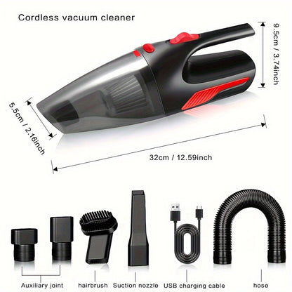 7pcs High-Power Cordless Vacuum Cleaner Set, Dual-Use for Home and Car, Strong Suction for Dust Removal and Interior Cleaning, Multi-Scene Use, Multi-Scene Vacuuming, Home And Car Cleaning, Portable Suction Cleaner, Cordless