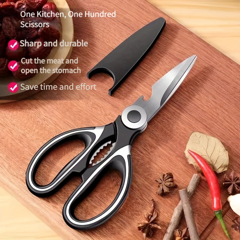 Premium Multi-Purpose Kitchen Scissors for Home Use - Stainless Steel Sharp Food Scissors for Cutting Fish, Meat,, and More,  Rustresistant Blades, Professional Chefs