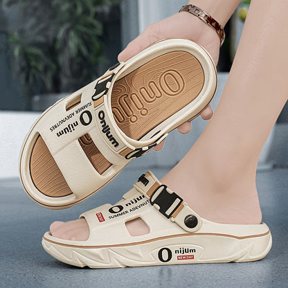 2025 Men's Slippers for Summer Outdoor Wear, Anti-slip and Deodorant Sports Casual Driving Dual-purpose Couple Sandals Fashionable Beach Flip-flops