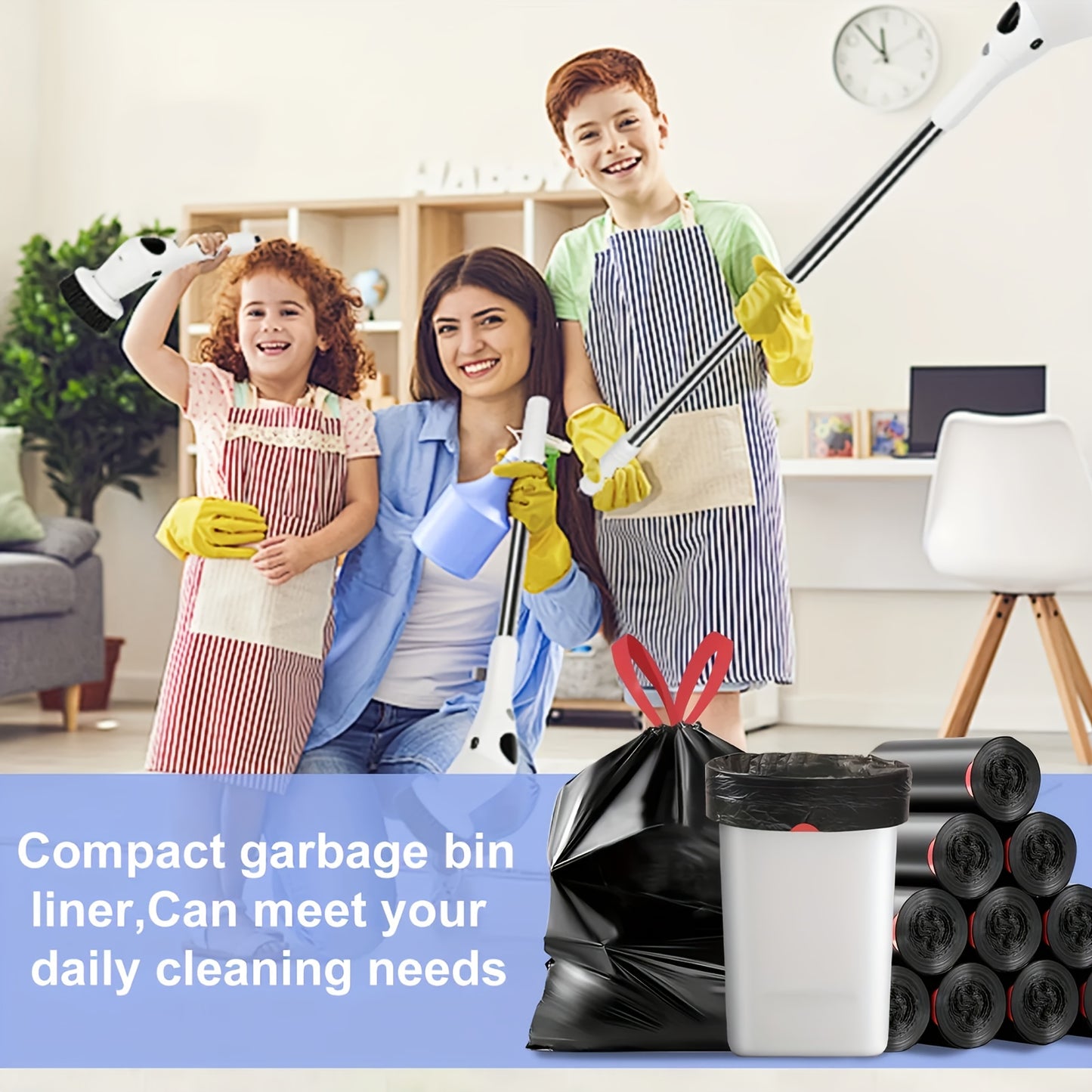 cs oof Drawstring Trash Bags, Extra Large 3.0mm Thick Plastic Bags, 3.0mm is Strong, Suitable for Home, Office, Kitchen, Bathroom, Outdoor, Commercial Use - Compatible with Trash Cans & Trash Cans, Kitchen Waste Disposal, Gar