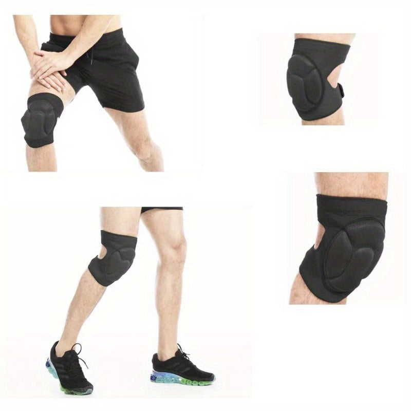 High-Density Sponge Knee Pads for Volleyball, Soccer, Dance, Cleaning, Work - Adjustable Straps, Breathable Non-Pilling Fabric, Full Wrap Knee Pads with EVA Foam Padding, Sleek Sports Design, Fit Design