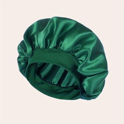 Women'S Satin Bonnet 2023, Elastic Band Hair Hat for Curling and Straight Hair, Wide Brim Sleep Cap, Bath Cap, Dry Hair Cover, 100% Polyester, Oil-Free, Comfortable Fit