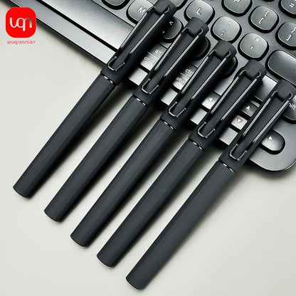 2/5pcs innovative black neutral pen with 0.7mm tip elastic clip design for smooth writing, good hand feel, clear handwriting, note taking pen for daily problem-solving and painting use. Back to season