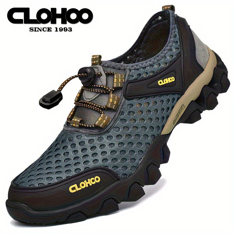 CLOHOO Men's Trendy Comfortable Mesh Sandals, Breathable Wear-resistant Non-slip Sport Shoes For Outdoor Walking Running Hiking, Spring Summer Autumn