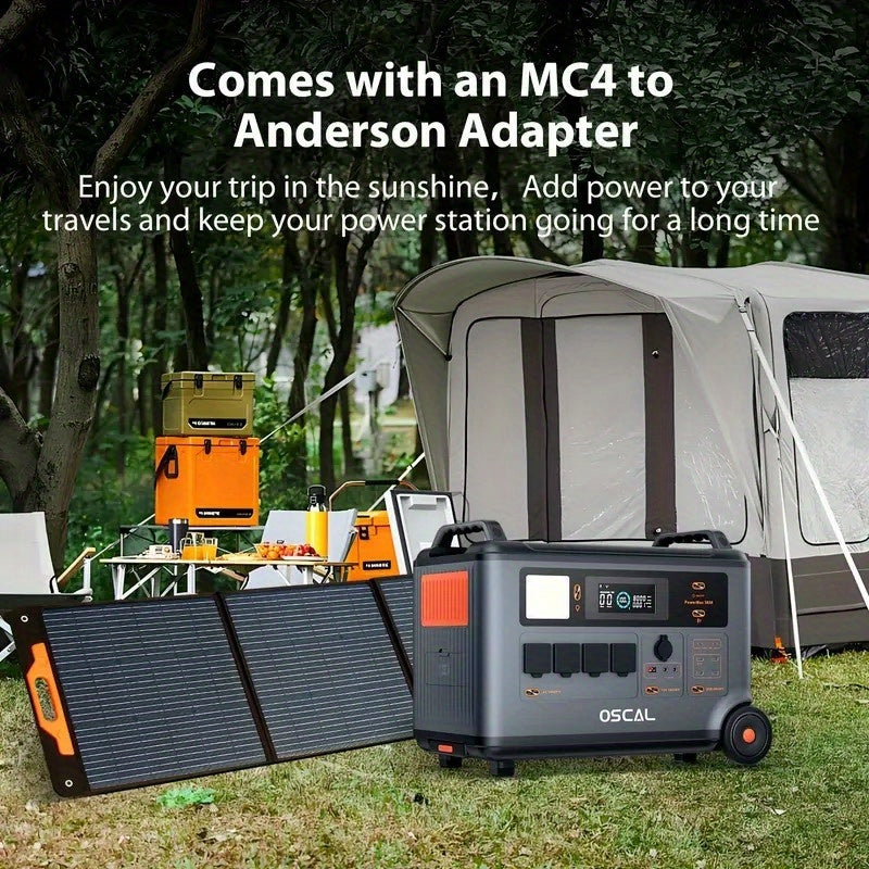 OSCAL PowerMax 6000 Solar Generator with 2×400W Solar Panel, 120V/240V Power Station 6000W AC Outlets (7200W Peak), 2200W AC Charging/2400W Solar Charging, Emergency for Home, Emergency for Home, Battery Backup, Outdoor Camp