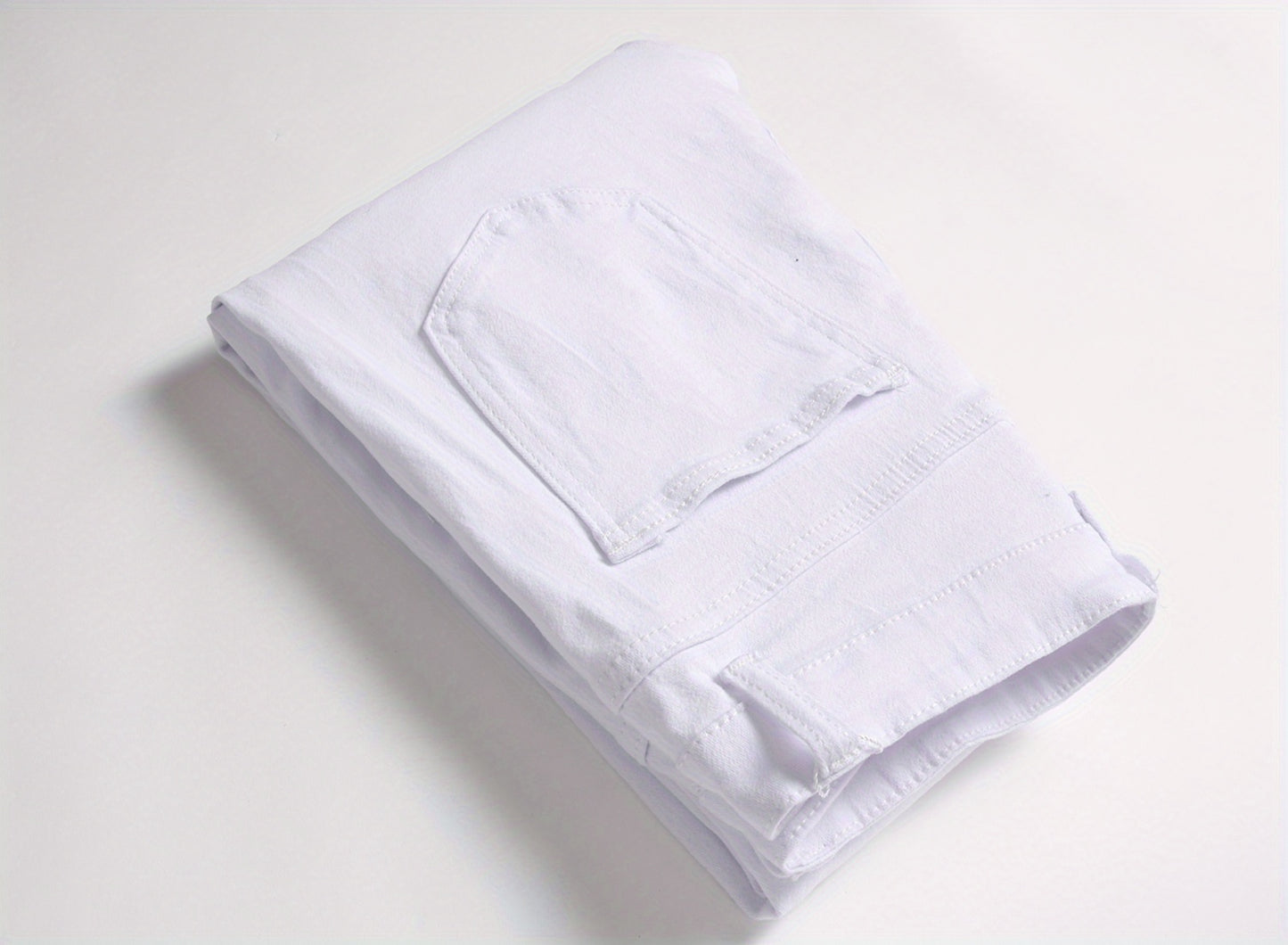 Men Fashion White Ripped Distressed Destroyed Washed Denim Jeans Ripped Slim Fit Wild Jeans White Denim Pants