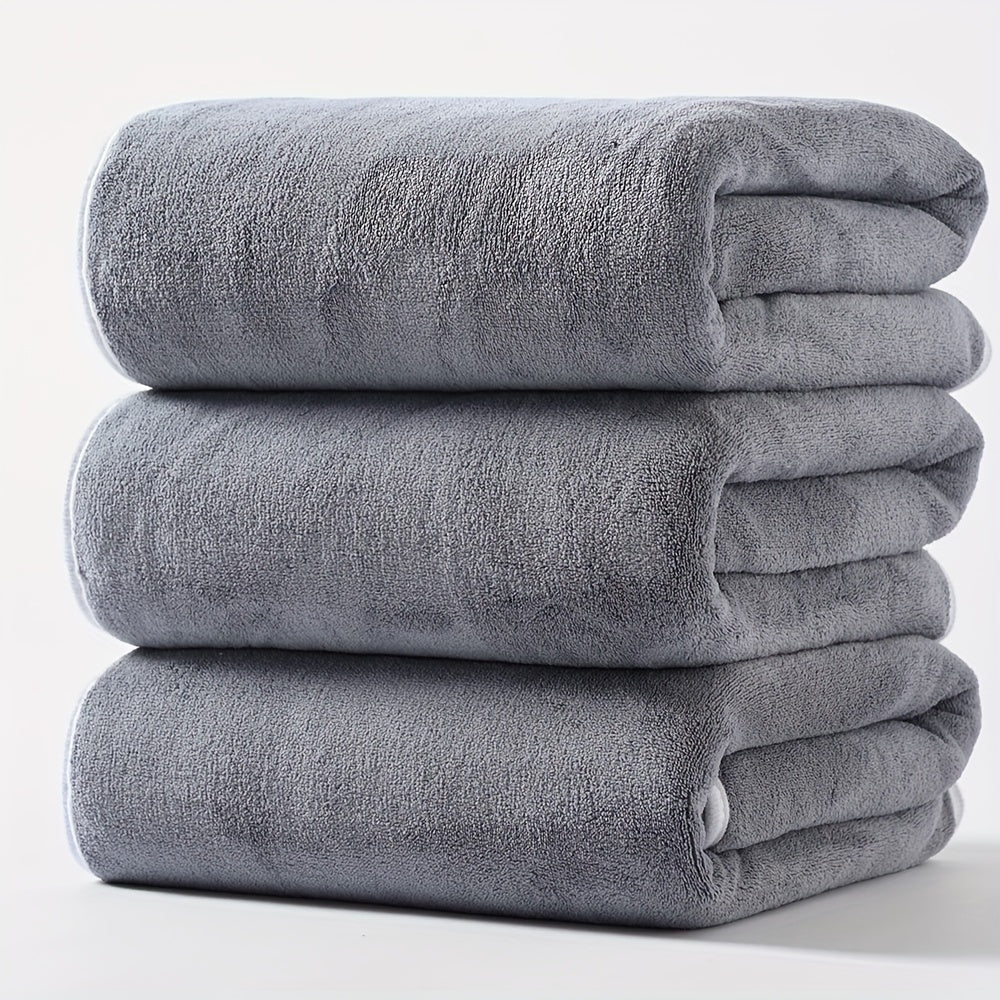 3pcs Microfiber Bath Towels, 300 GSM Super Absorbent And Quick-drying Bath Towel 70.0 X 140.0cm, Multipurpose Bath Towels For Spa, Yoga, Fitness, Bathroom