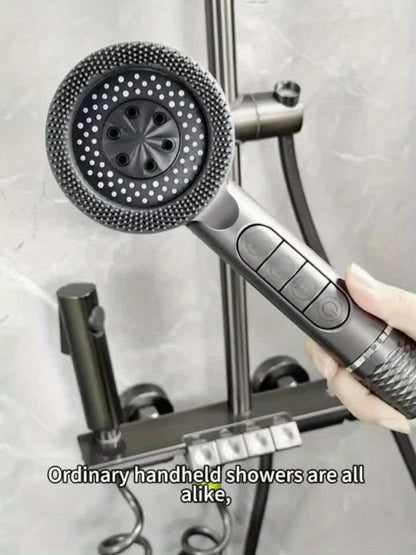 Chuveiro Prague Piano Key: Tubo denso de alta pressão de 1,5 m, mangueira de chuveiro de parede sem furos e conjunto de pulverizador de mão para uso doméstico.