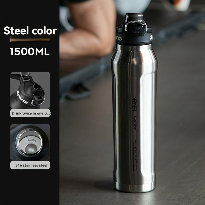 NRMEI Insulated Stainless Steel Water Bottle with Straw, Quick-Open Flip-Top Lid, BPA-Free 304 Stainless Steel & 316 Stainless Steel, Leak-Proof for Sports, Travel, School - Valentine'S Day, Easter, Women'S Day Gift