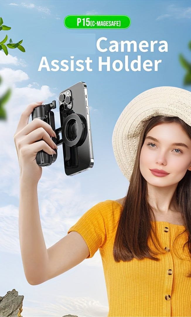 4-in-1 Multi-function Selfie Stick with Bluetooth Remote Control | Magnetic, Cell Phone Clip Dual Combination, 360° Rotation + 220° Flip Adjustment | Detachable Tripod/Cell Phone Holder | Portable Folding Compatible with 4.