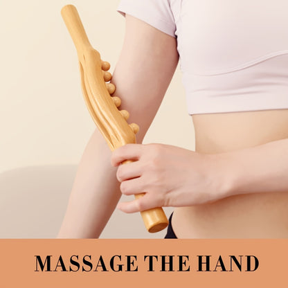 12 Beads Massage Stick, Can Relax The Whole Body, Massage The Shoulders, Neck, Back, Legs, Hands, Abdomen, Waist, Relax Muscles Tool After Exercise, Body Massager, Exercise Wooden Tools, Scraping Tool, Body Shaping Tools.
