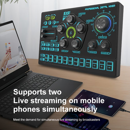 Podcast Live Broadcast Kit, SX91 Live Sound Card + BM800 Podcast XLR Condenser Microphone, Professional Mixing Equipment Set, Ideal for Gaming, Live Broadcasting, Recording Streaming Podcasts, Video Studio, Compatible with La