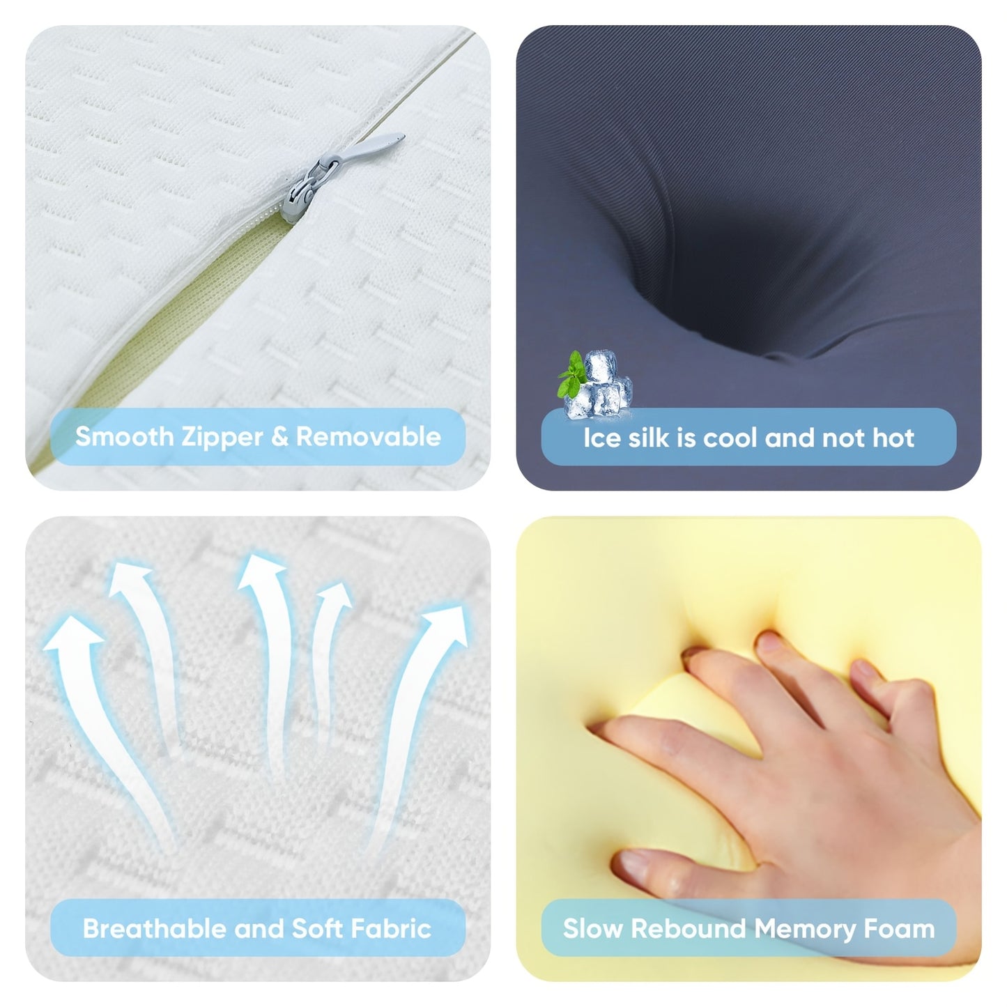 Almofada ergonómica em forma de borboleta em roxo - Tecido de malha respirável, ideal para quem dorme de lado, de costas e de barriga para baixo, oferece suporte para o pescoço e é o presente perfeito para pessoas de meia-idade.