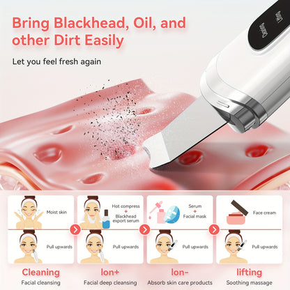 1pc Electric Exfoliating Facial Scraper, Pore Cleaning Spatula, 4 Modes Skin Scraper Cleaner, Facial Pore Scraper, Facial Scraper Cleaner Electric Pore Cleaning Spatula With USB Charger