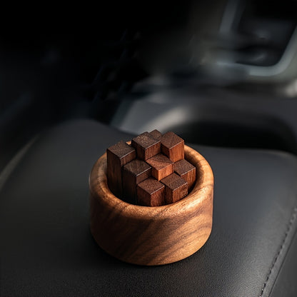 Passive, Walnut Wood Essential Oil Diffuser Set - Fireless, Battery-Free, Slow Release Fragrance for Relaxation & Home Decor