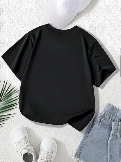 Girls Funny Kitty Print Short Sleeve T-shirt Summer Clothes Gift