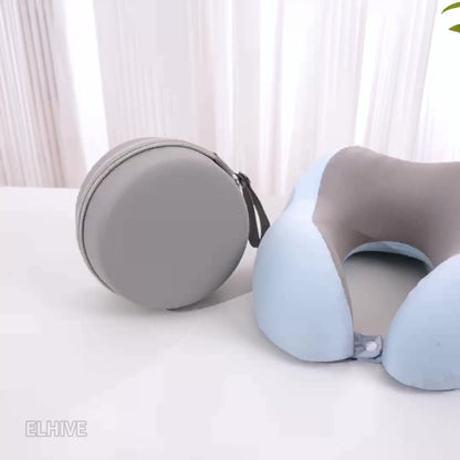 Ergonomic U-Shaped Neck Pillow with Storage Bag - Memory Foam Travel & Office Support, Removable & Machine-Washable Cover, Lightweight Portable Cervical Pillow for Airplane, Car, Bed - Compression-Fit Design for s (No Power R