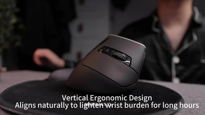 2.4Ghz Vertical Wireless Mouse with Visible Battery Display, 6 Keys, Ergonomic, Plug and Play for Office and Study