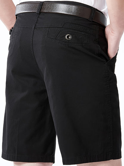 Men'S Cargo Shorts - Olive Green Non-Stretch Work Pants with Multiple Utility Pockets, Straight-Leg Mid-Thigh Length for Everyday & Professional Use - Durable Casual Outdoor Pants for Construction, Hiking, Travel - Non-Stretc