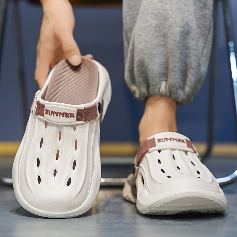 Men'S and Women'S Summer EVA Slides - Lightweight, Breathable, Non-Slip Comfort Sandals for Beach, Hiking, and Casual Wear, Soft Sole, Open Toe, Stylish Black and White Design, Beach Sandals | Summer Footwear | EVA Material S