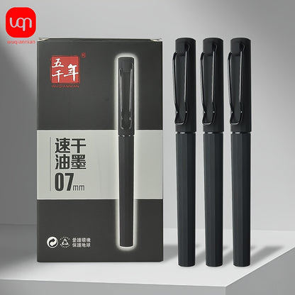 2/5pcs innovative black neutral pen with 0.7mm tip elastic clip design for smooth writing, good hand feel, clear handwriting, note taking pen for daily problem-solving and painting use. Back to season