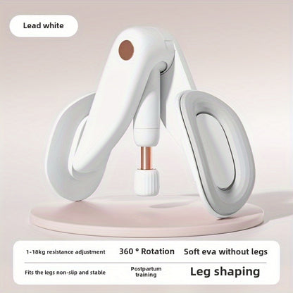 Aparelho para Exercícios do Pavimento Pélvico e Pernas - Equipamento de Ginástica Doméstica para Emagrecimento, Recuperação e Tonificação Muscular - Inúmeros Treinos, Material ABS Durável, Branco/Rosa