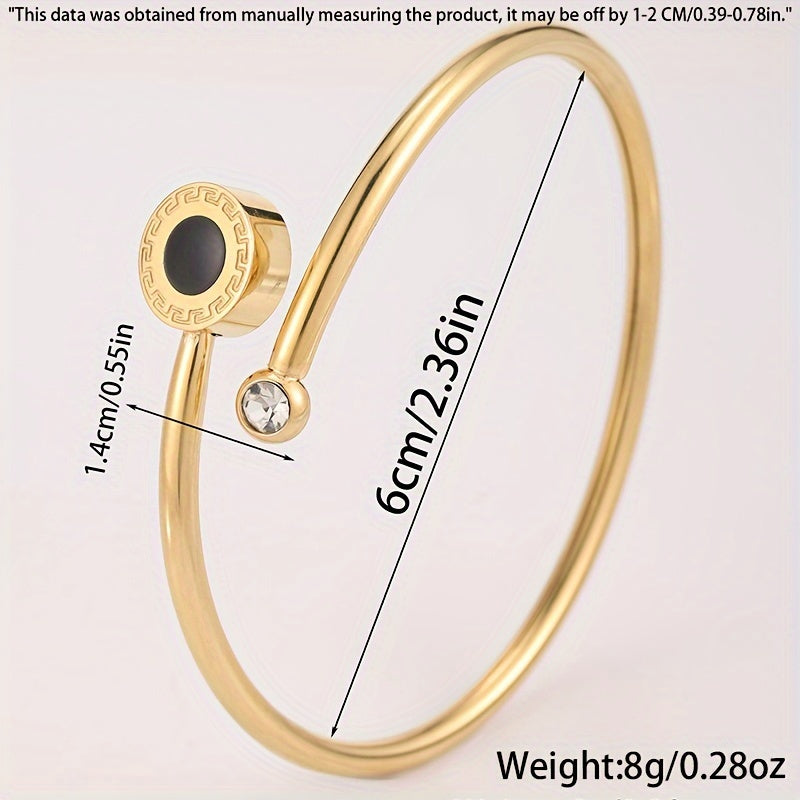 Elegant Stainless Steel Bracelet with Sparkling Rhinestones