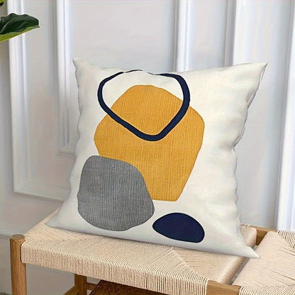 4pcs Bohemian Abstract Green Leaf Geometric Square Pillow Covers - Contemporary Machine-Washable Zipper Closure Cushion Cases for Living Room, Bedroom, Sofa & Office Decor, Bedroom Accessories | Artistic Cushion Covers | Mach