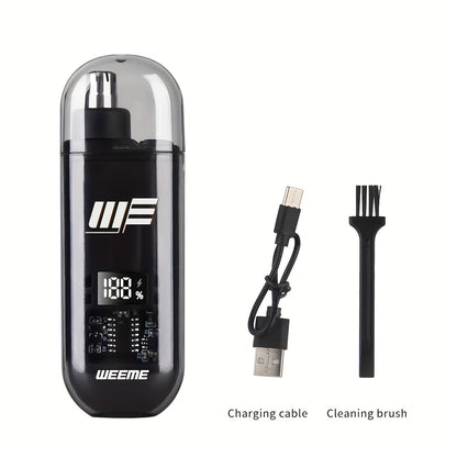 WEEME Men'S USB-Powered Ear & Nose Hair Trimmer with LCD Display, Rechargeable Battery, Ergonomic Design for Precise Trimming, Ideal Gift for Father'S Day, Birthday