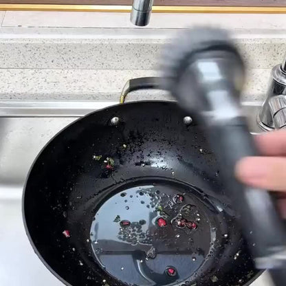 Long Handle with Built-In Soap Dispenser Brush, Paired with 2 Replacement Brushes, Easy to Clean Kitchen Brush - Durable Plastic Dishwashing Brush, Efficient Cleaning