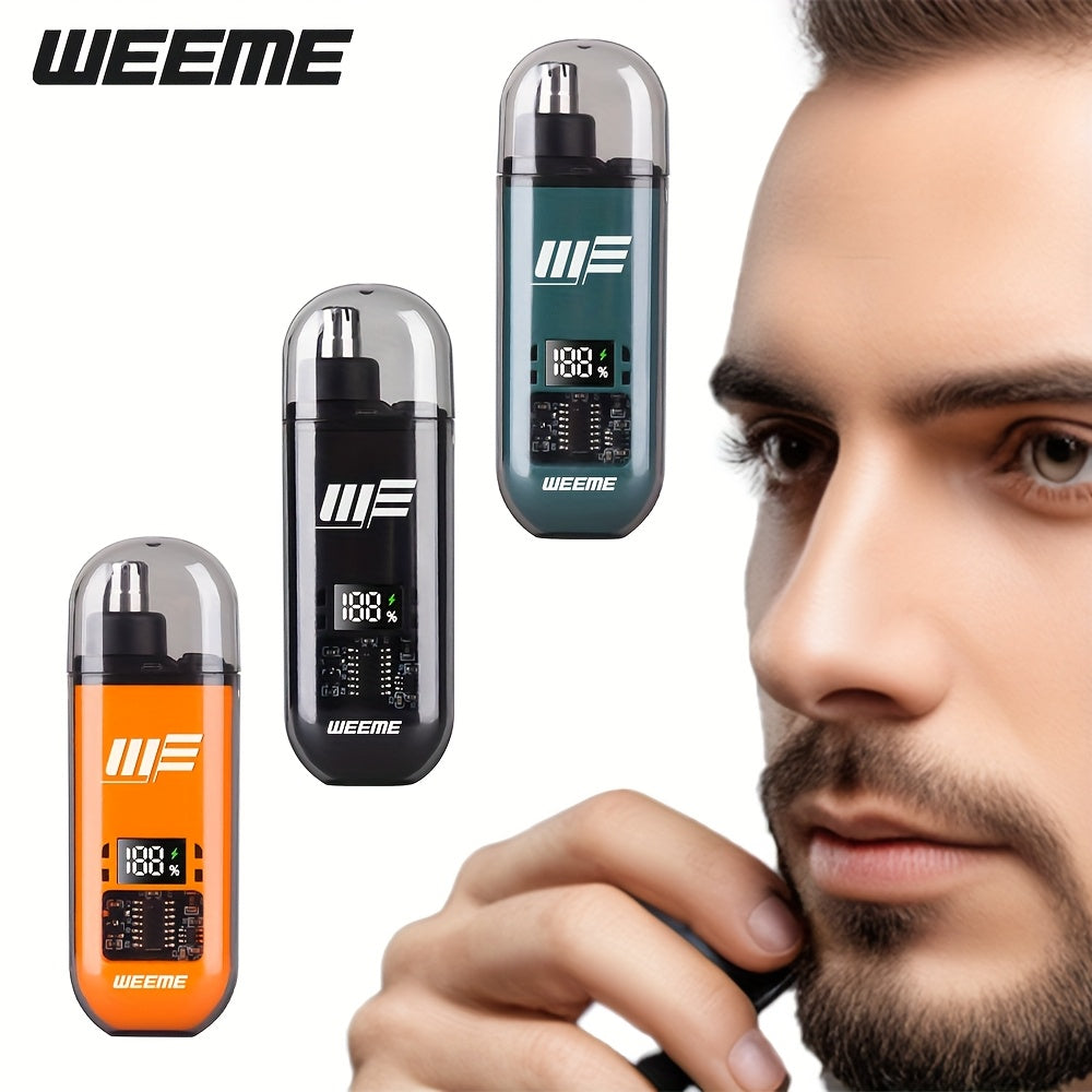 WEEME Men'S USB-Powered Ear & Nose Hair Trimmer with LCD Display, Rechargeable Battery, Ergonomic Design for Precise Trimming, Ideal Gift for Father'S Day, Birthday
